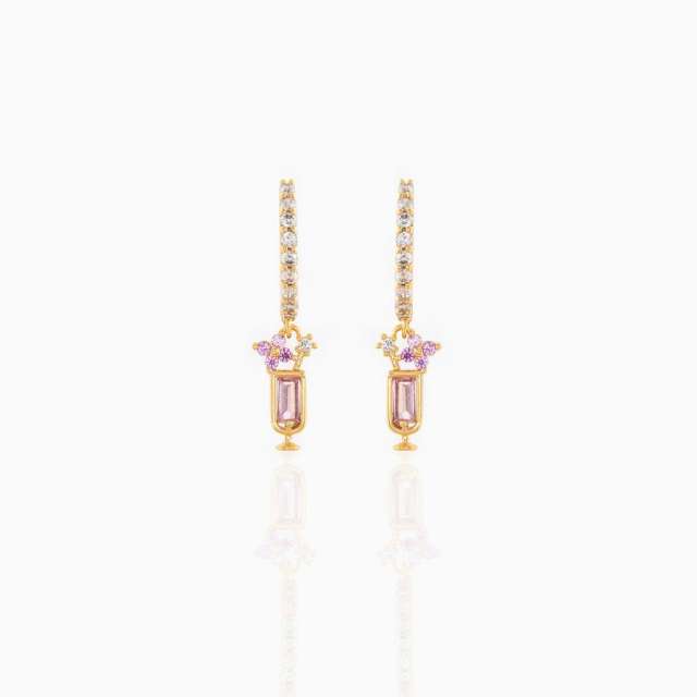 Sweet ice cream diamond huggie earrings