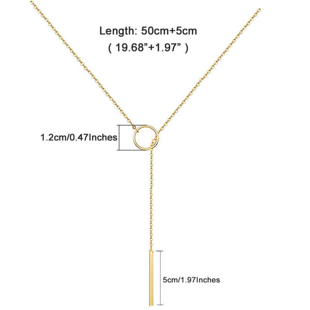 Concise dainty stainless steel necklace lariet necklace