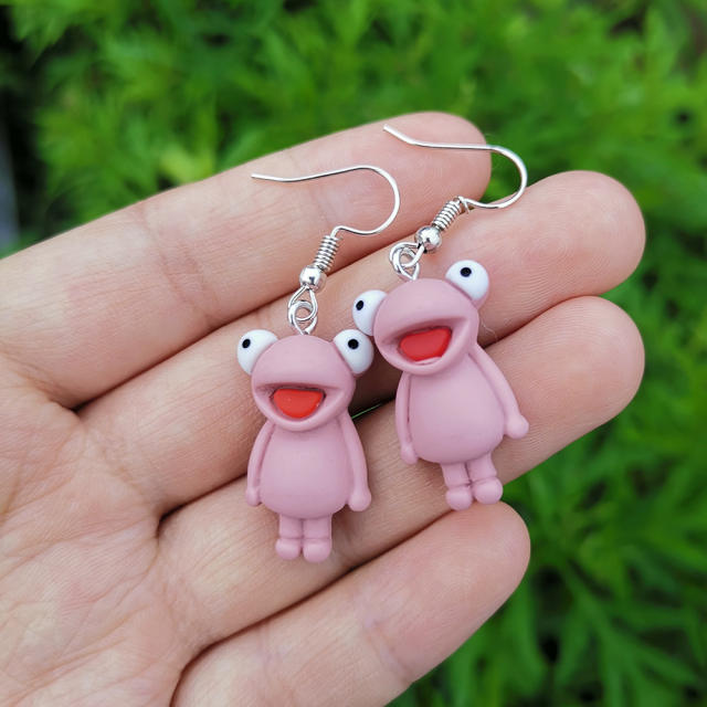 Cute resin frog earrings