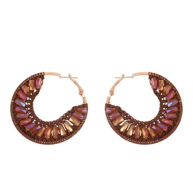 Bohemian ethnic style ring seed bead earrings