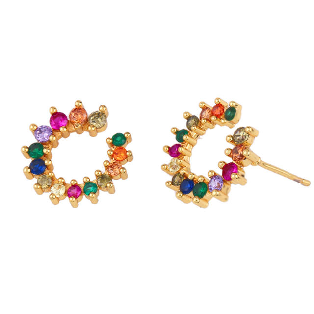 Fashion Color zircon ring earrings