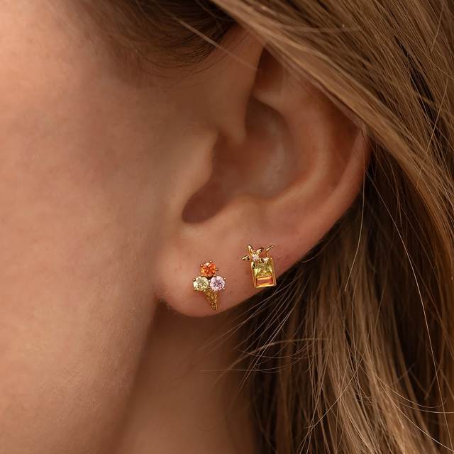 Cartoon ins style ear studs