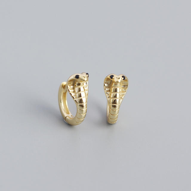 S925 unique snake huggie earrings