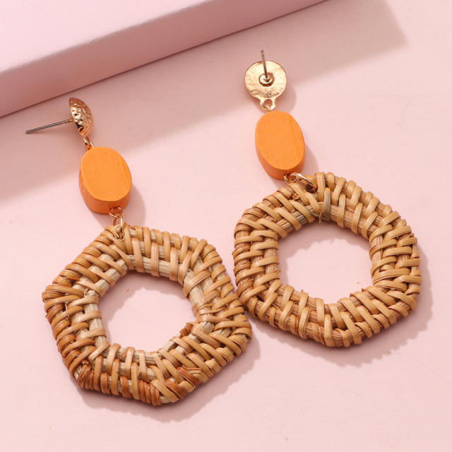 National design handmade woven dangle earrings