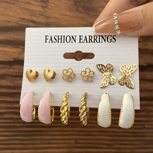 6pcs vintage earrings set