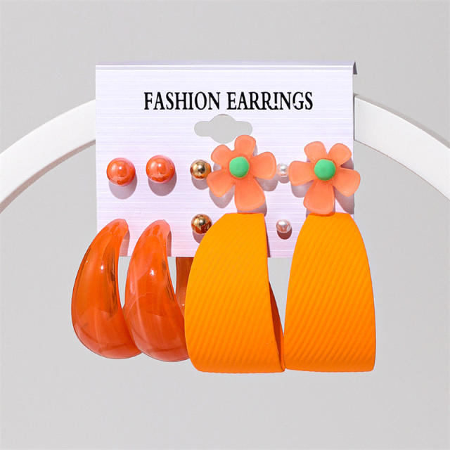 Creative color earrings set