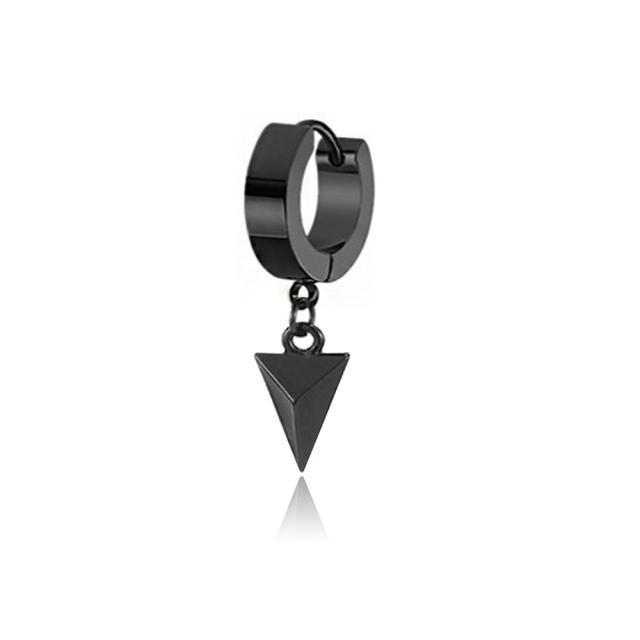 Fashion titanium steel triangle earrings