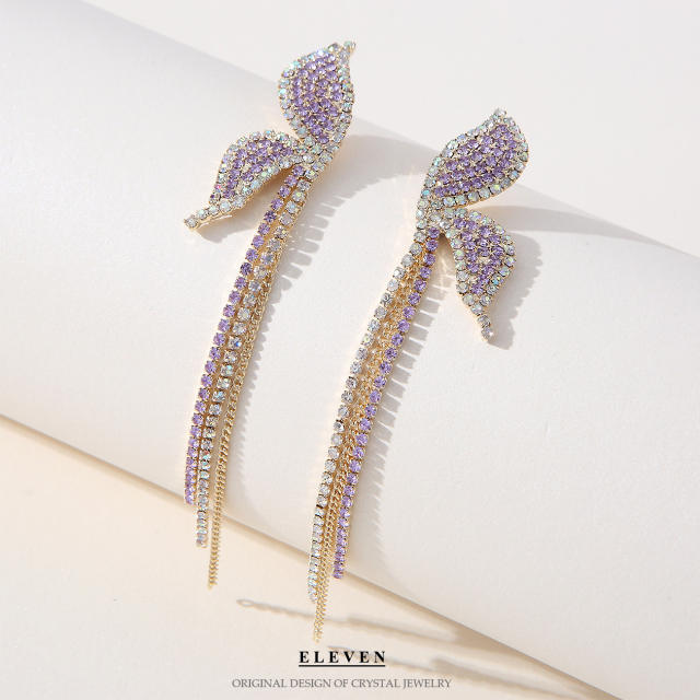 2022 full of diamond tassel earrings wedding earrings