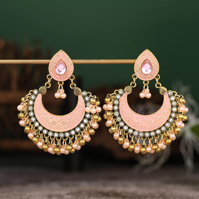 Colorful vintage jhumka earrings for women