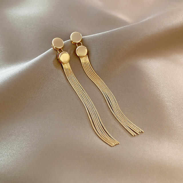 INS gold colo chain tassel earrings