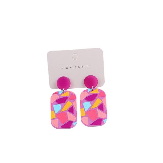 Geometric color acrylic earrings