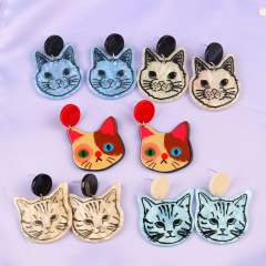 Cute cartoon cat acrylic earrings