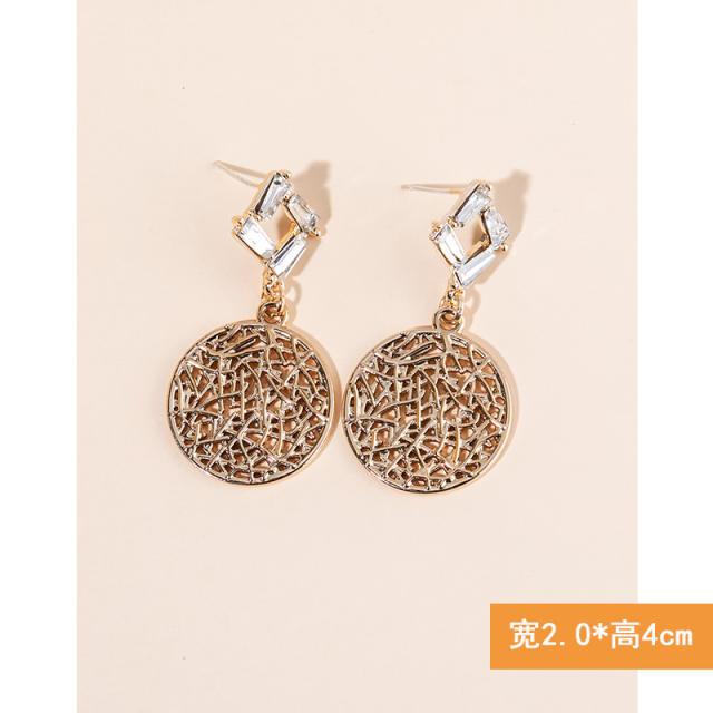 Chinse trend hollow metal creative earrings for women