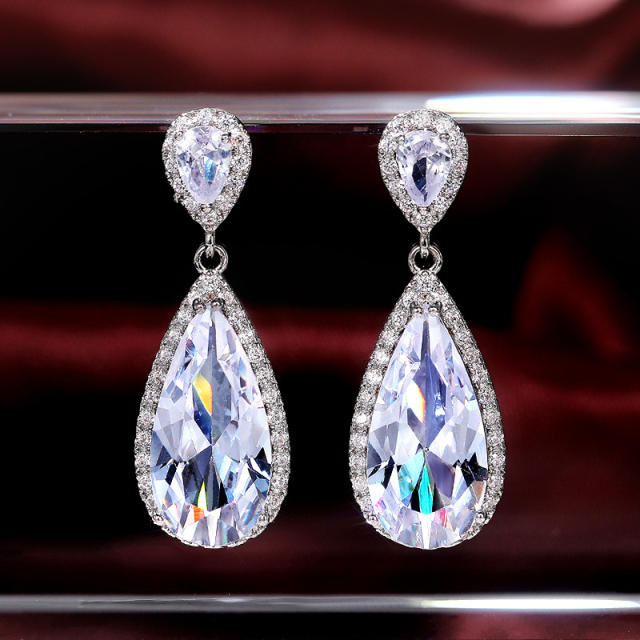 Delicate bridal drop earrings