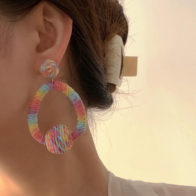 New hand-woven raffia earrings