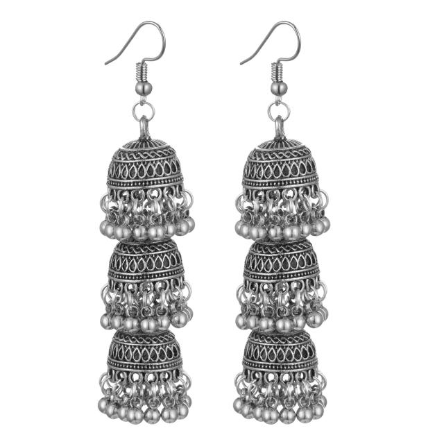 Vintage layer bell design jhumka earrings