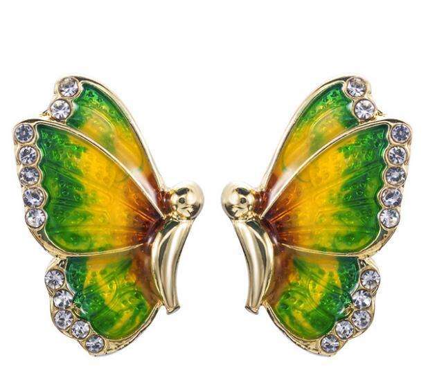 Enamel butterfly ear studs