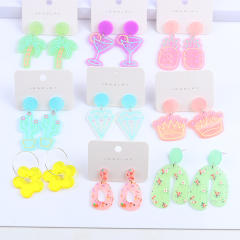 Sweet jelly color flower fruit summer earrings