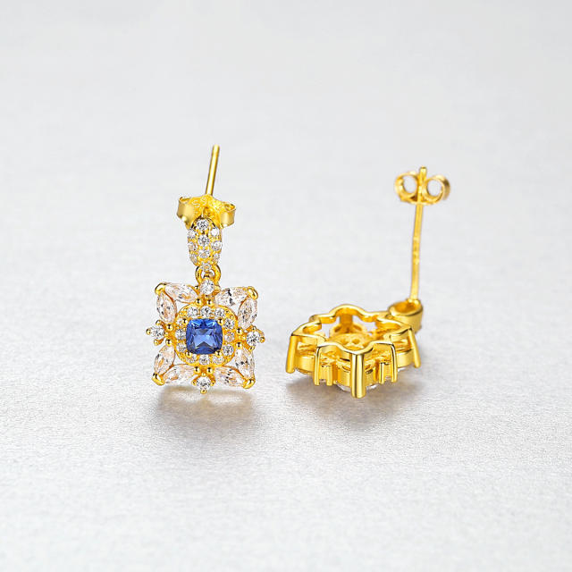 S925 sterling silver luxury flower earrings
