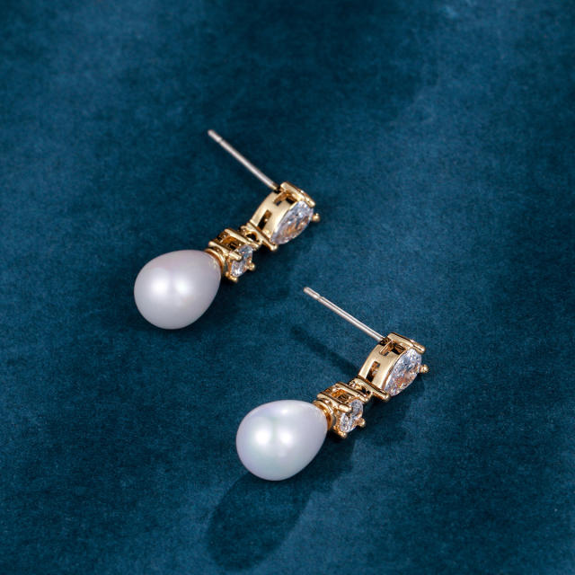 Elegant pearl drop earrings for wedding