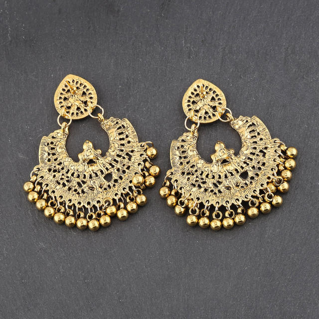 National trend color rhinestone jhumka earrings for women