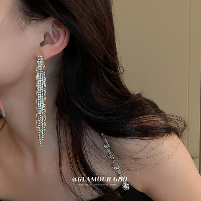 Occident fashion diamond tassel women earrings