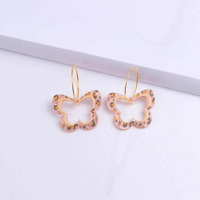 Acrylic butterfly rainbow earrings