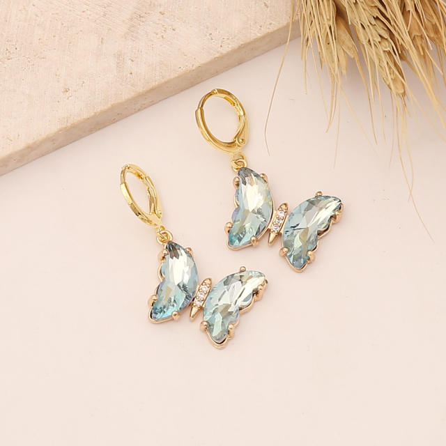 Personality gradient color butterfly earrings