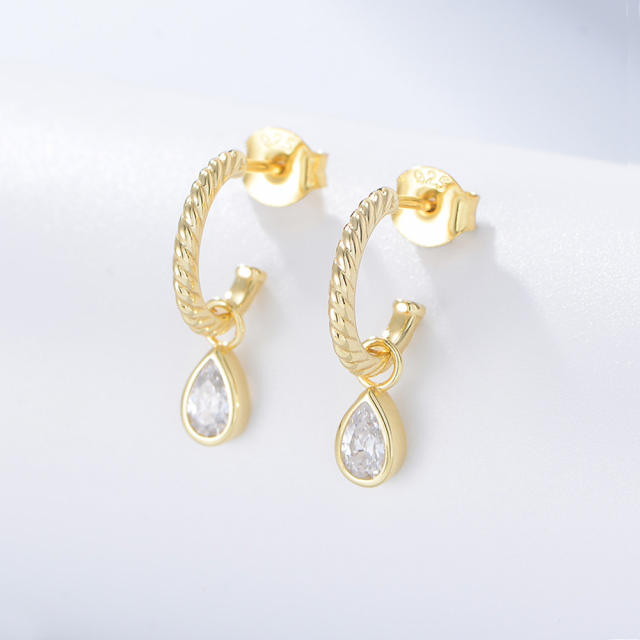 S925 sterling silver drop earrings