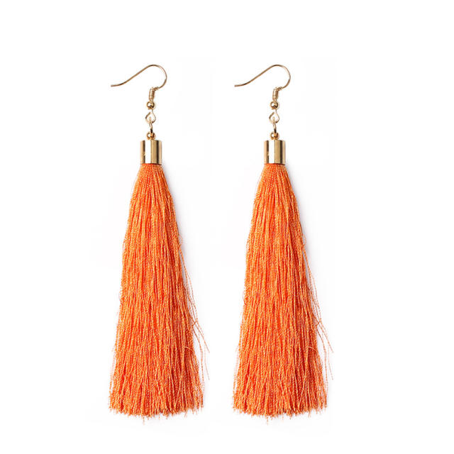 Wish hot sale color rope tassel long earrings