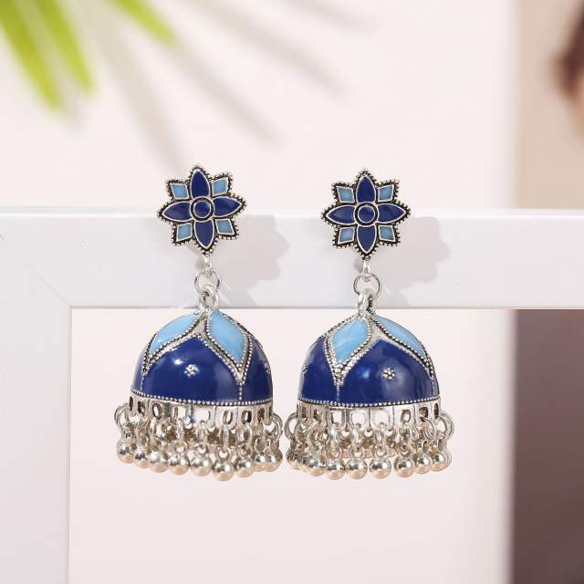 Color enamle jhumka earrings for women