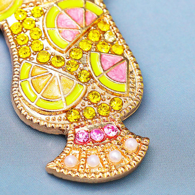 Occident fashion summer fruit lemon tea dangle earrings