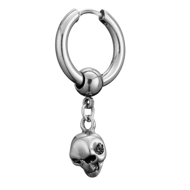 Hippe titanium steel skull earrings