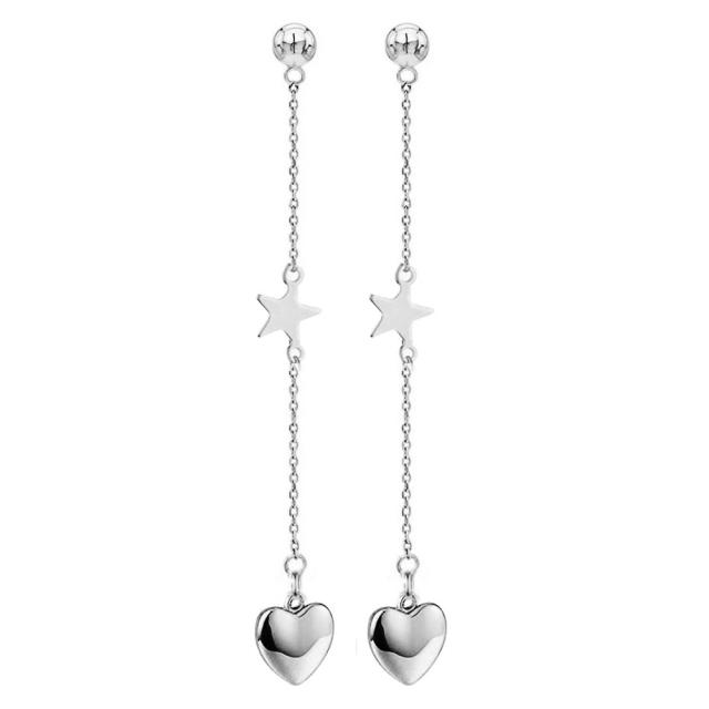 Star moon stainless steel earrings