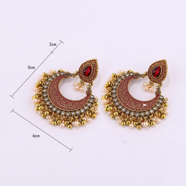 Colorful vintage jhumka earrings for women