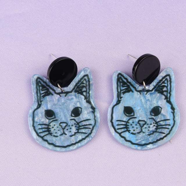 Cute cartoon cat acrylic earrings