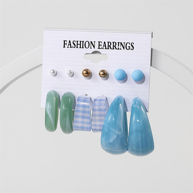 Creative color earrings set