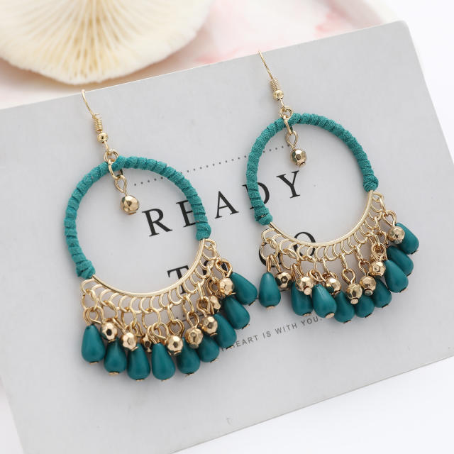 Boho drop tassel dangle earrings