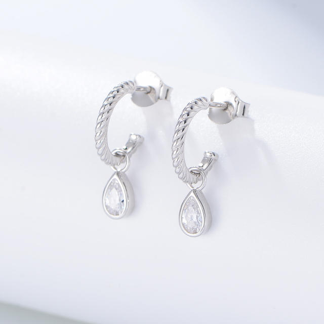 S925 sterling silver drop earrings