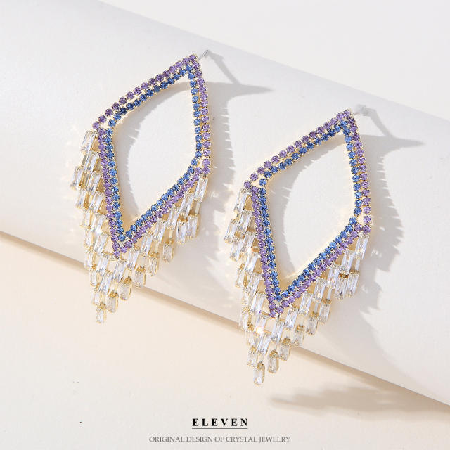 2022 full of diamond tassel earrings wedding earrings