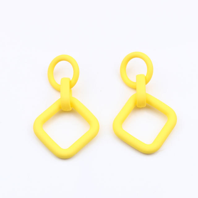 Tiktok hot sale candy color square shape earrings