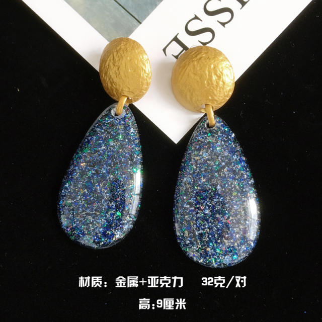 Sapphire blue color sereis dangle earrings