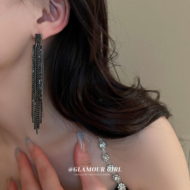 Occident fashion diamond tassel women earrings