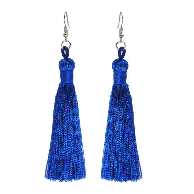 Boho rope tassel long earrings