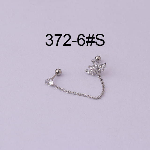 Cubic zircon stainless steel needle line earrings