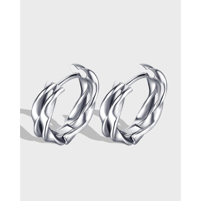 Distorted irregularities titanium steel unisex earings