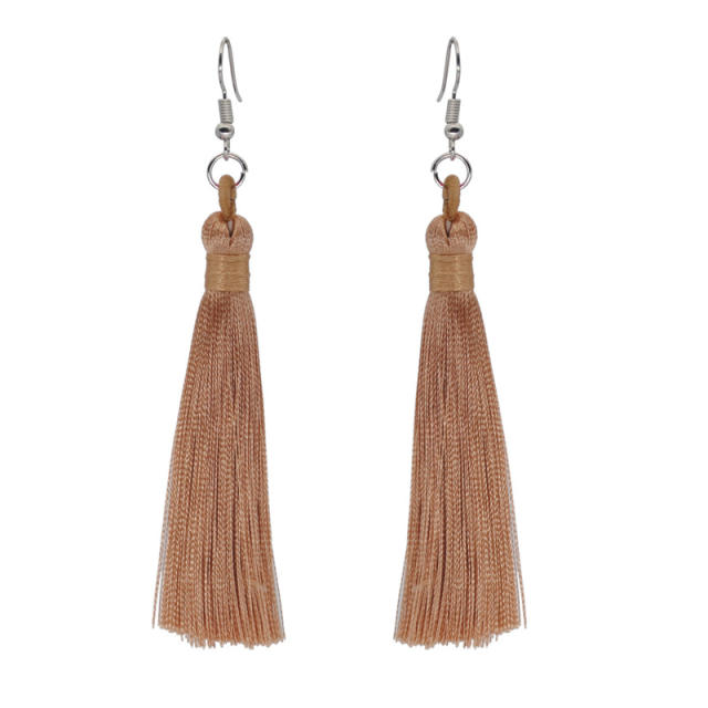 Boho rope tassel long earrings