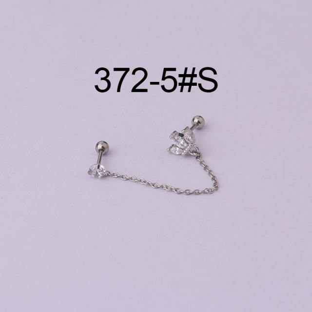 Cubic zircon stainless steel needle line earrings