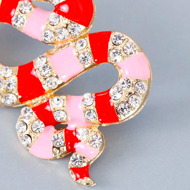 Enamel snake colored diamond earrings