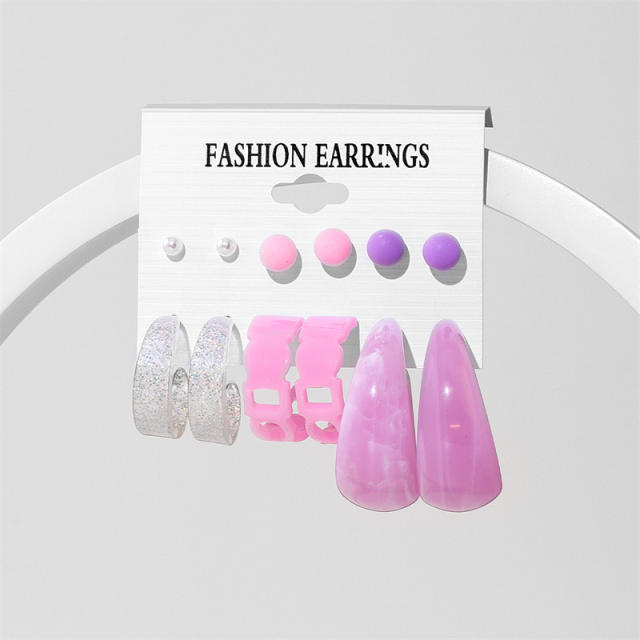 Creative color earrings set